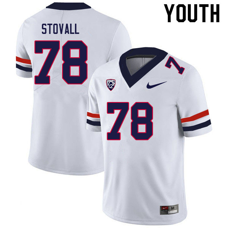 Youth #78 Grayson Stovall Arizona Wildcats College Football Jerseys Sale-White - Click Image to Close